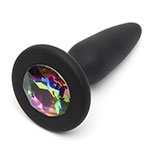 Glams Silicone Mini Butt Plug with Rainbow Crystal 3 Inch.
