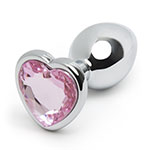 Lovehoney Jeweled Heart Metal Medium Butt Plug 3 Inch