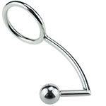 Anal plug Ball on Angled butt hook with penis ring