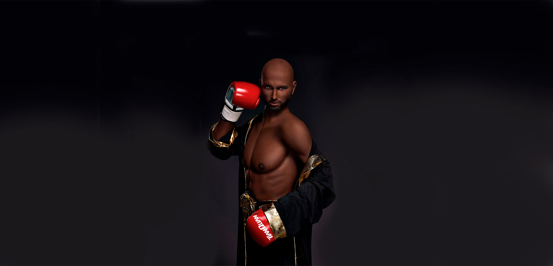 Black TPE Male Sex Doll Boxer.