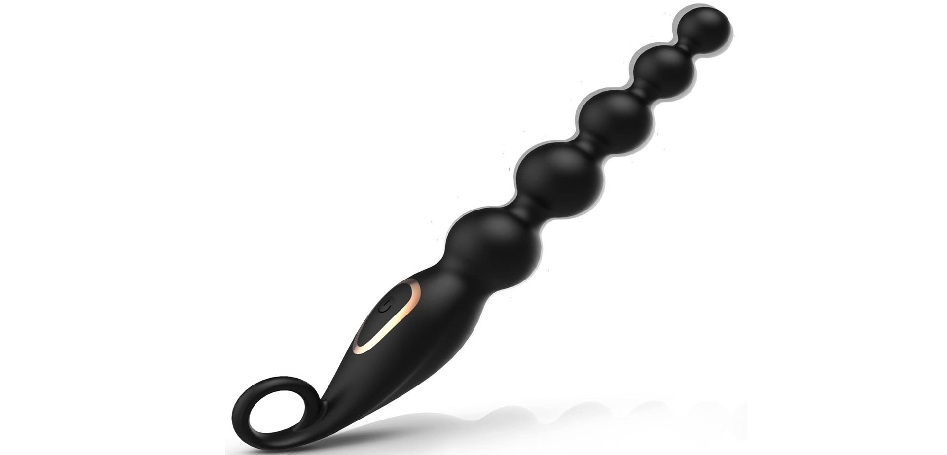Black vibrating anal beads.