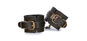Brown Vintage Leather Bondage Cuffs