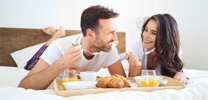 Couple Eats In Bed Foods That Increase Libido.