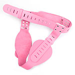 DELUXE FEMALE CHASTITY BELT, PINK LEATHER