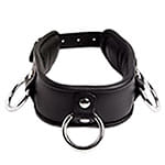 DOMINIX Deluxe Padded Leather Collar and Wrist Restraint Set
