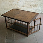 HAMMERED STEEL COFFEE TABLE/ CAGE