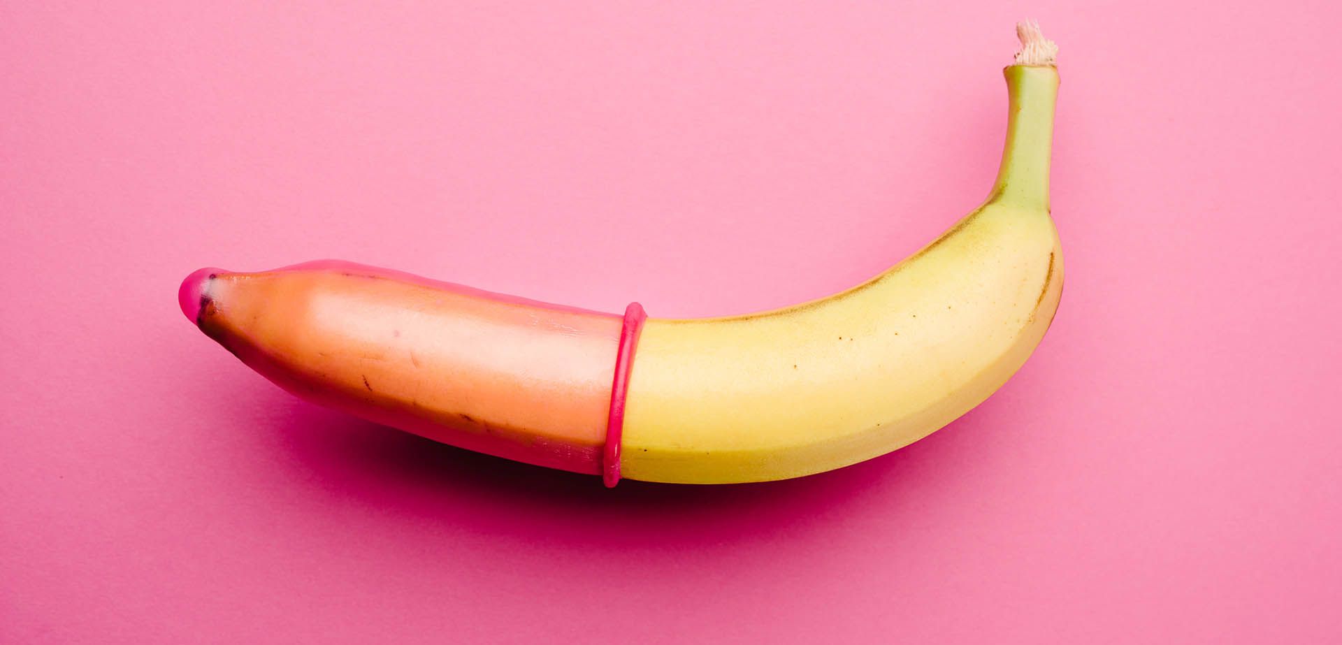 Banana in a condom.
