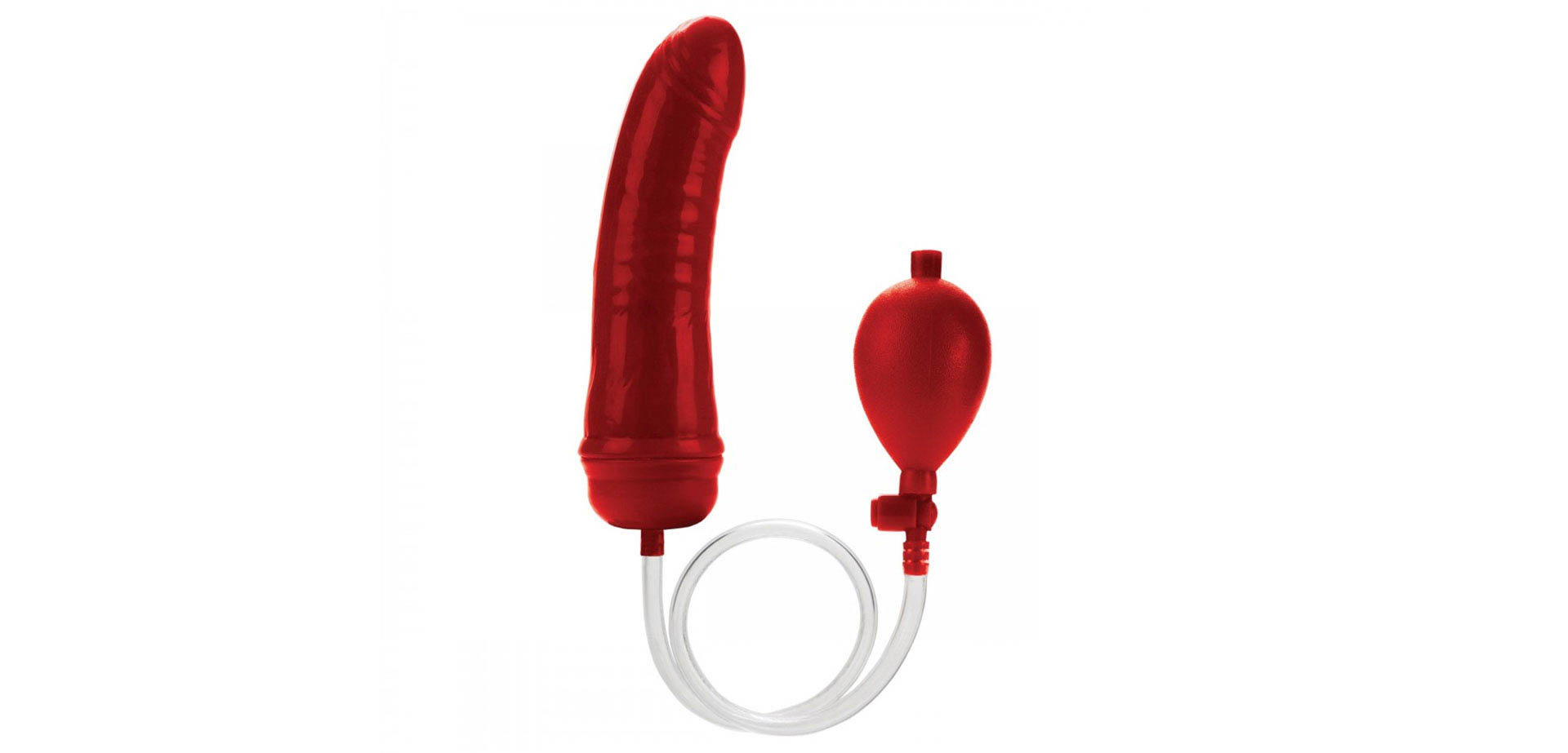Inflatable Red Dildo Butt Plug.