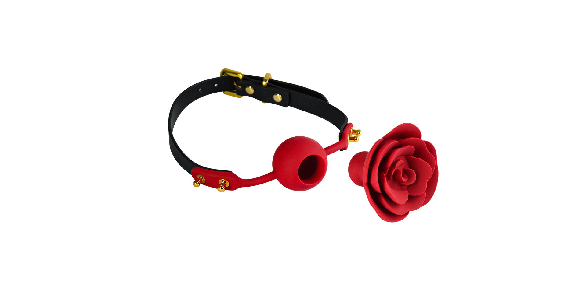 Italian Leather and Silicone Rose Ball Gag.