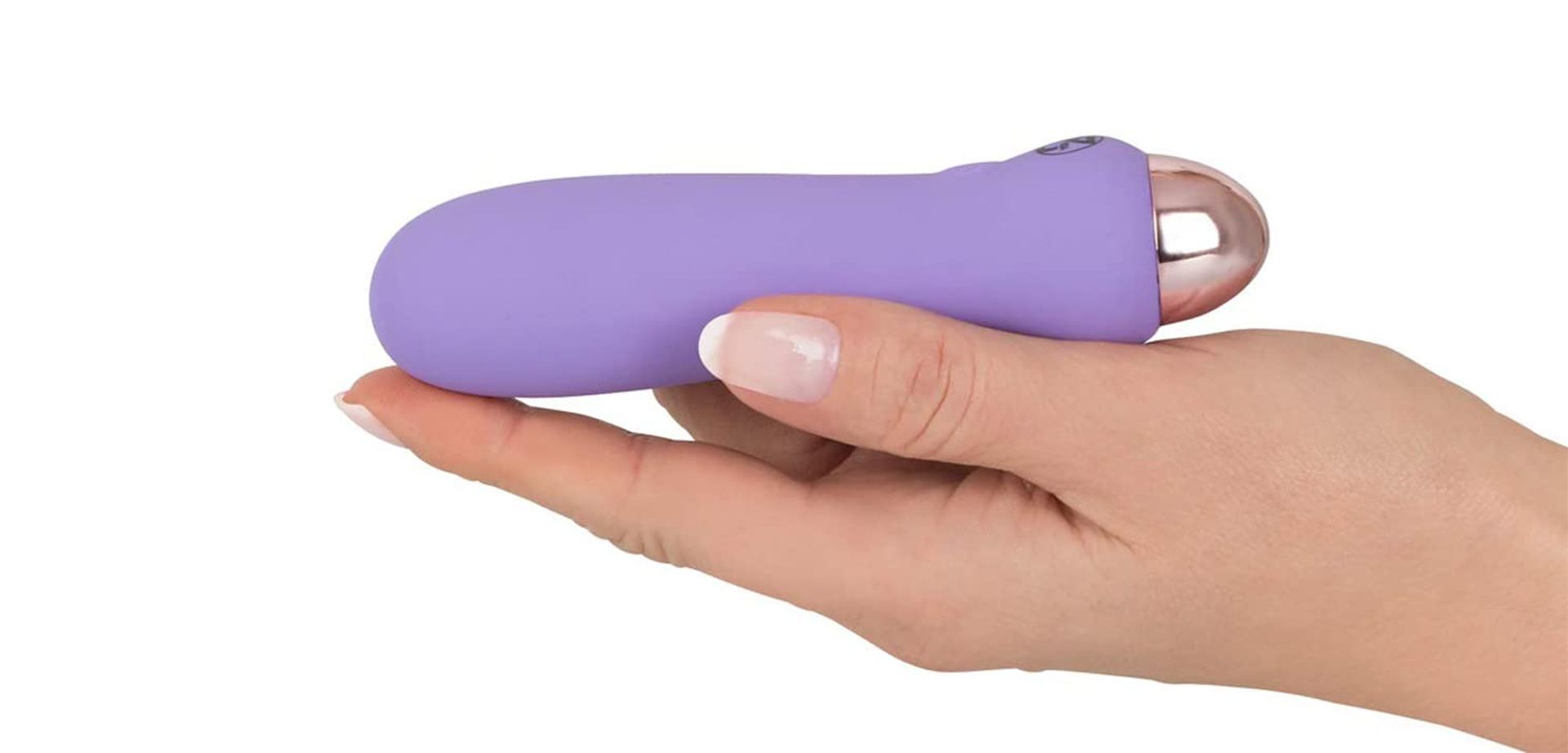 Purple Vibrator In Hand.