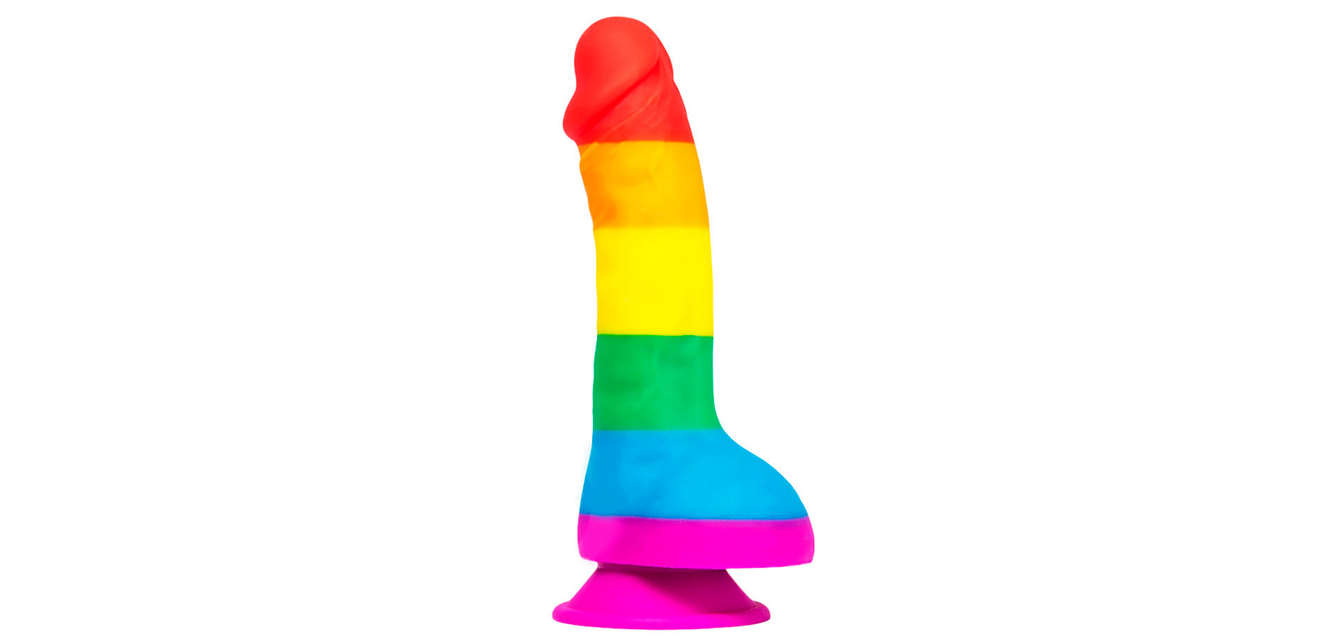 Realistic Rainbow Dildo with Suction Cup.