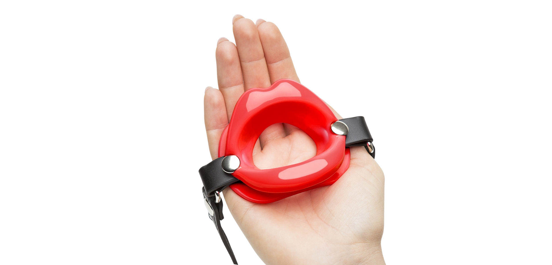 Red Silicone Open Mouth Lip Gag.