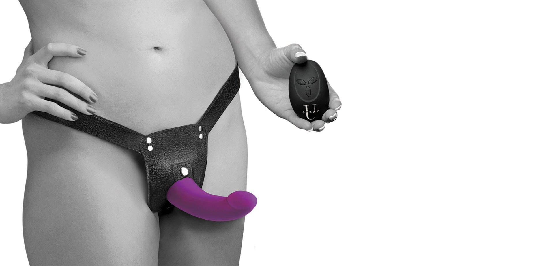 Remote control Double Penetration Vibrating Strap On Harness.