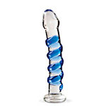 Icicles No 5 Sapphire Spiral Glass Dildo 7 Inch