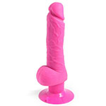 Shower Stud Realistic Suction Cup Dildo Vibrator with Balls 6 Inch